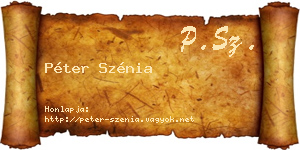 Péter Szénia névjegykártya